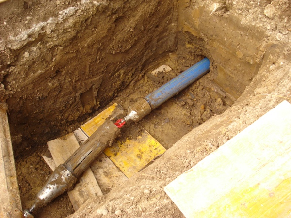 Schutzmantelrohr Trinkwassernetz, pipe can be connected © TERRA AG, Reiden, Switzerland